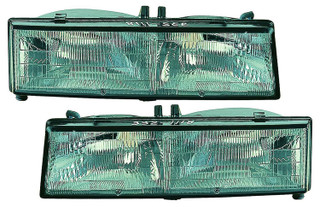 1989-1991 Pontiac Grand Am Headlights Driver Left and Passenger Right Side Halogen