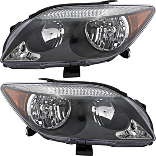 2005-2007 Scion tC Headlights Driver Left and Passenger Right Side Halogen Black Trim