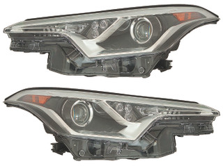 2018-2019 Toyota C-HR Headlights Driver Left and Passenger Right Side Halogen Japan/Turkey Built