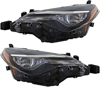 2017-2019 Toyota Corolla CE/L/LE/LE Eco Headlights Driver Left and Passenger Right Side LED