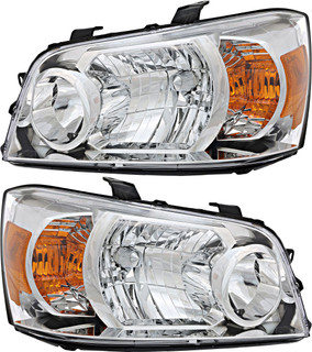 2007 Toyota Highlander Headlights Driver Left and Passenger Right Side Halogen