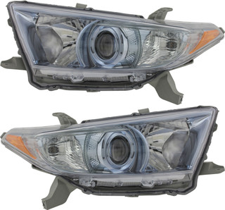 2011-2013 Toyota Highlander Hybrid Headlights Driver Left and Passenger Right Side Halogen