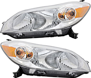 2009-2014 Toyota Matrix Headlights Driver Left and Passenger Right Side Halogen