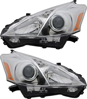 2012-2014 Toyota Prius V Headlights Driver Left and Passenger Right Side Halogen
