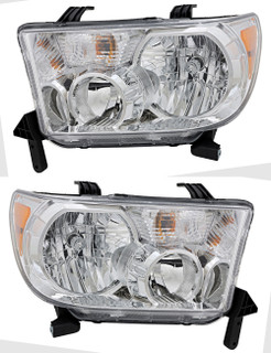 2008-2017 Toyota Sequoia Headlights Driver Left and Passenger Right Side Halogen