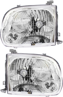 2005-2007 Toyota Sequoia Headlights Driver Left and Passenger Right Side Halogen