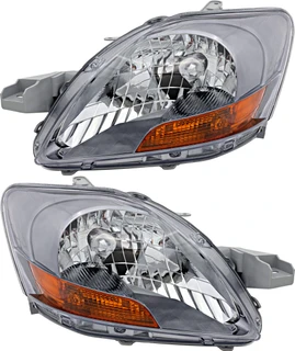 2007-2011 Toyota Yaris Sedan Headlights Driver Left and Passenger Right Side Halogen