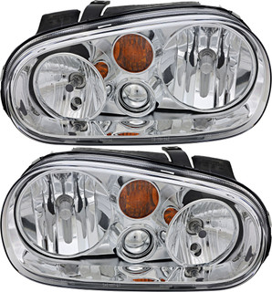 2002-2005 Volkswagen Golf Headlights Driver Left and Passenger Right Side Halogen