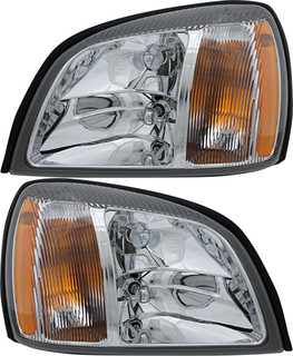 2000-2002 Cadillac DeVille Headlights Driver Left and Passenger Right Side Halogen
