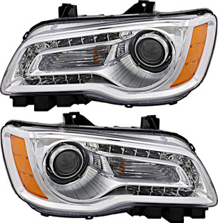 2011-2014 Chrysler 300 Headlights Driver Left and Passenger Right Side Halogen