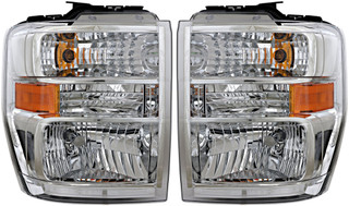 2008-2014 Ford E350 Headlights Driver Left and Passenger Right Side Halogen