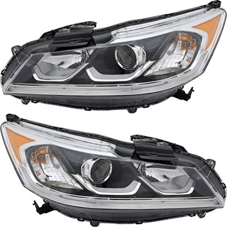 2017 Honda Accord Hybrid Headlights Driver Left and Passenger Right Side Halogen
