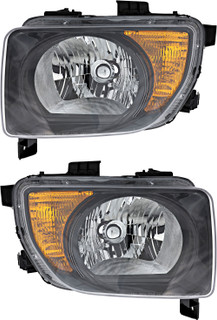 2007-2008 Honda Element EX/LX Headlights Driver Left and Passenger Right Side Halogen Black Trim