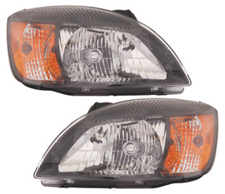 2010-2011 Kia Rio Headlights Driver Left and Passenger Right Side Halogen Black Trim