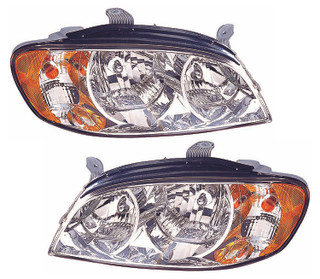 2002-2004 Kia Spectra Sedan Headlights Driver Left and Passenger Right Side Halogen