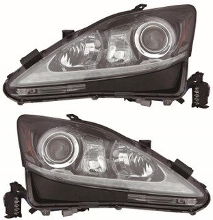 2011 Lexus IS250 Headlights Driver Left and Passenger Right Side HID/Xenon