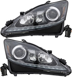 2012-2013 Lexus IS350 Headlights Driver Left and Passenger Right Side HID/Xenon