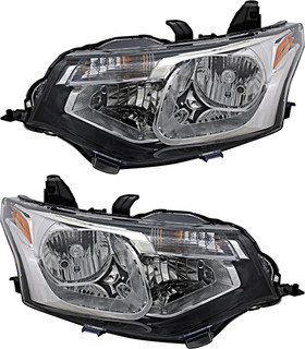 2014-2015 Mitsubishi Outlander Headlights Driver Left and Passenger Right Side Halogen