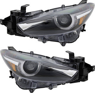 2014-2018 Mazda 3 Headlights Driver Left and Passenger Right Side LED With Auto Leveling Control, With Adaptive Frontlight System