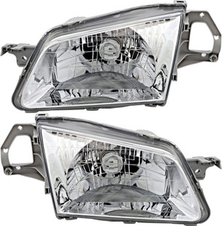 1999-2000 Mazda Protege Headlights Driver Left and Passenger Right Side Halogen