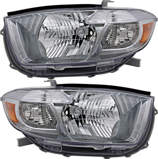 2008-2010 Toyota Highlander Sport Headlights Driver Left and Passenger Right Side Halogen Japan Built