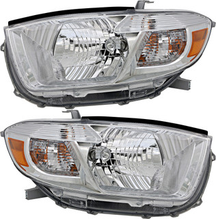 2010 Toyota Highlander Base/Limited/SE Headlights Driver Left and Passenger Right Side Halogen USA Built