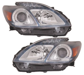 2012-2014 Toyota Prius Plug-In Headlights Driver Left and Passenger Right Side Halogen