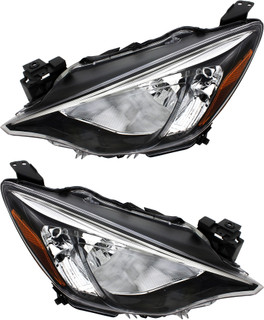 2016-2019 Toyota Yaris iA Headlights Driver Left and Passenger Right Side Halogen
