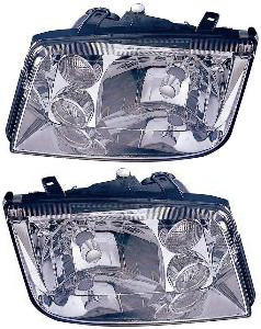 1999-2002 Volkswagen Jetta Headlights Driver Left and Passenger Right Side Halogen