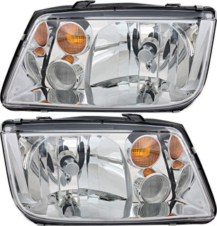 2002-2005 Volkswagen Jetta Headlights Driver Left and Passenger Right Side Halogen
