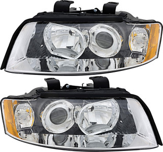 2002-2005 Audi S4 Headlights Driver Left and Passenger Right Side Halogen