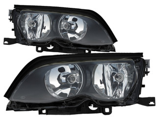2002-2005 BMW 3 Series Headlights Driver Left and Passenger Right Side Halogen