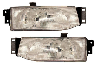1991-1996 Ford Escort Headlights Driver Left and Passenger Right Side Halogen
