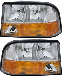 1998-2001 Oldsmobile Bravada Headlights Driver Left and Passenger Right Side Halogen GM2502173,GM2503173