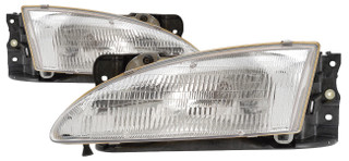 1996-1998 Hyundai Elantra Headlights Driver Left and Passenger Right Side Halogen