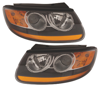 2007 Hyundai Santa Fe Headlights Driver Left and Passenger Right Side Halogen