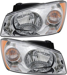 2004-2005 Kia Spectra Headlights Driver Left and Passenger Right Side Halogen