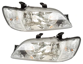 2002-2003 Mitsubishi Lancer Headlights Driver Left and Passenger Right Side Halogen