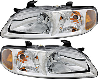 2002-2003 Nissan Sentra Headlights Driver Left and Passenger Right Side Halogen
