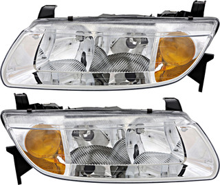 2001-2002 Saturn L300 Headlights Driver Left and Passenger Right Side Halogen