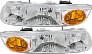 2000-2002 Saturn SL Headlights Driver Left and Passenger Right Side Halogen