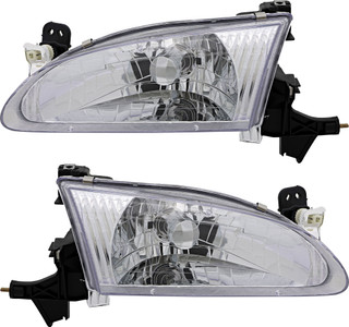 1998-2000 Toyota Corolla Headlights Driver Left and Passenger Right Side Halogen