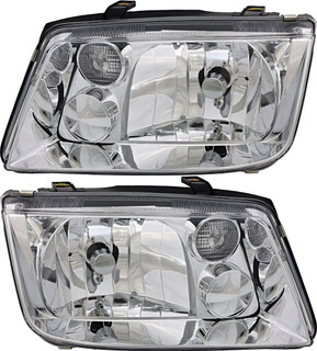 1999-2002 Volkswagen Jetta Headlights Driver Left and Passenger Right Side Halogen Without Fog Light