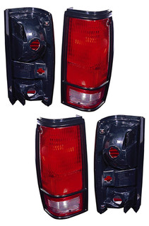 1982-1993 Chevrolet S10 Tail Light Driver Left and Passenger Right Side Black Trim