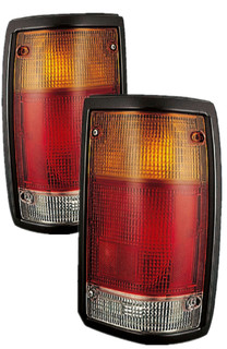 1987-1993 Mazda B2200 Tail Light Driver Left and Passenger Right Side With Black Bezel