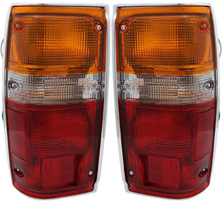 1984-1988 Toyota Pickup Tail Light Driver Left and Passenger Right Side With Chrome