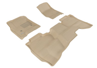 2015-2019 Chevrolet Silverado 2500 Double Cab Floor Mats Liners Front and Rear Row Kagu Tan