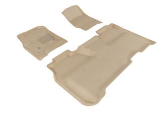 2015-2019 Chevrolet Silverado 2500 Crew Cab Floor Mats Liners Front and Rear Row Kagu Tan