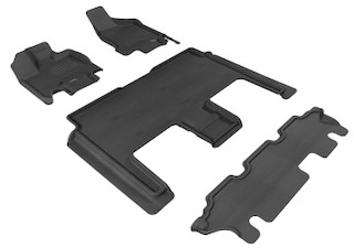 2008-2020 Dodge Grand Caravan Floor Mats Liners Front and Rear Row Kagu Black w/ stow&Go bucket 2nd row
