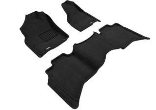 2012-2018 Dodge Ram 1500 Crew Cab Floor Mats Liners Front and Rear Row Elegant Black